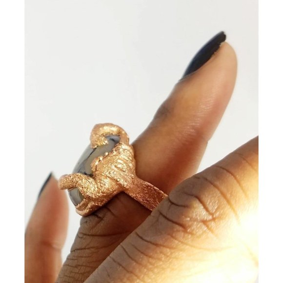 Tentacle copper agate Ring size 6.5 fantasy ring - Picture 12 of 12